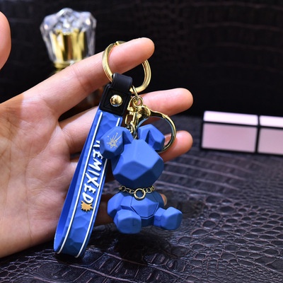 5warna Solid Multifaced Bunny Kelinci Resin Hewan Universal Gantungan Kunci Untuk Mobil Rumah Kunci Tas Ransel Ponsel Case Bluetooth Earphone Cover Charms Liontin Rantai