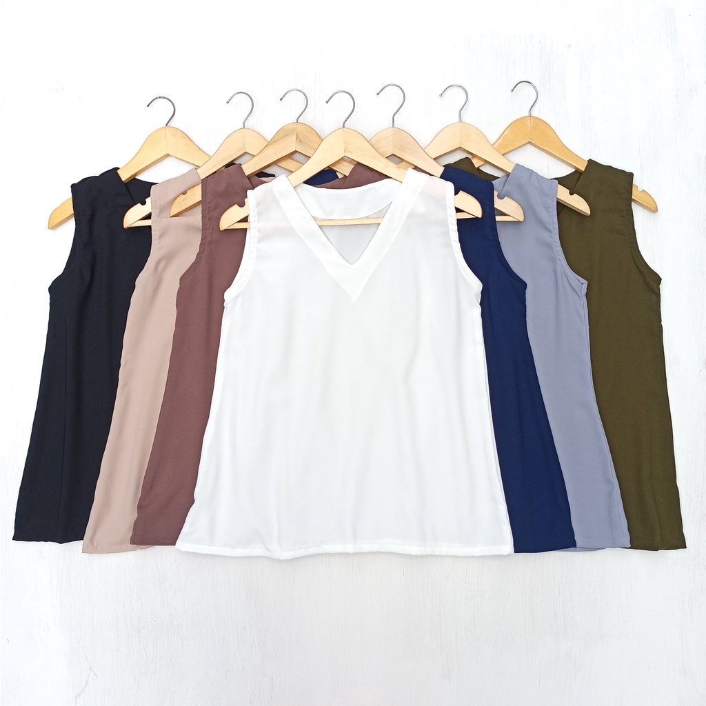 Tank Top V Neck Inner Korean Tanpa Lengan Daleman kamisol manset basic atasan polos wanita dalaman k