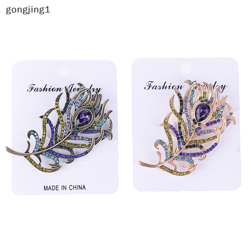 Ggg Bros Bulu Merak Kristal Enamel Pin Bros Dalam Aksesoris Pernikahan ID