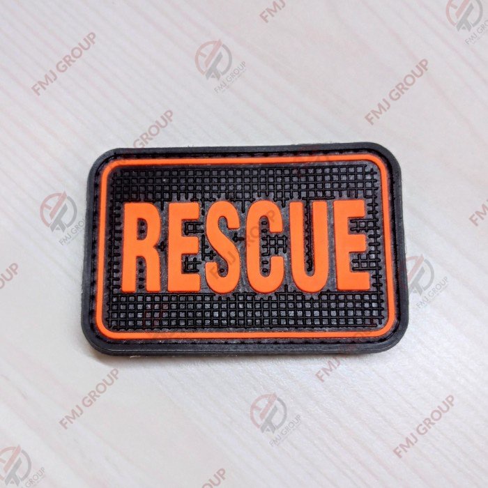 Emblem Patch Karet Logo BPBD, BASARNAS, Potensi Sar, Search And Rescue, RESCUE Logo DAMKAR, TRC Tim Reaksi Cepat, Velcro Prepet