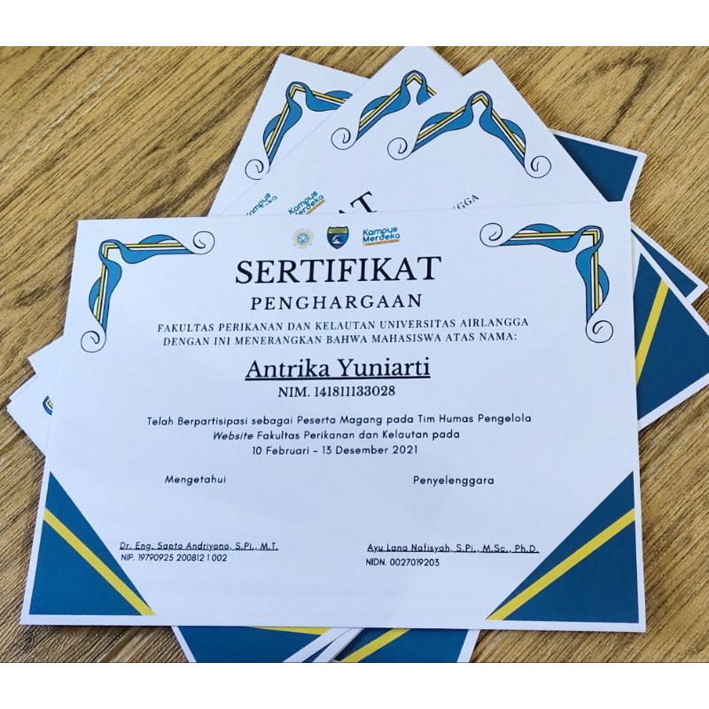 

PRINT SERTIFIKAT/ Print / kErtas CONCORD / KERTAS A4 / KERTAS A5 / KERTAS SERTIFIKAT /PENGHARGAAN / SOUVENIR 2