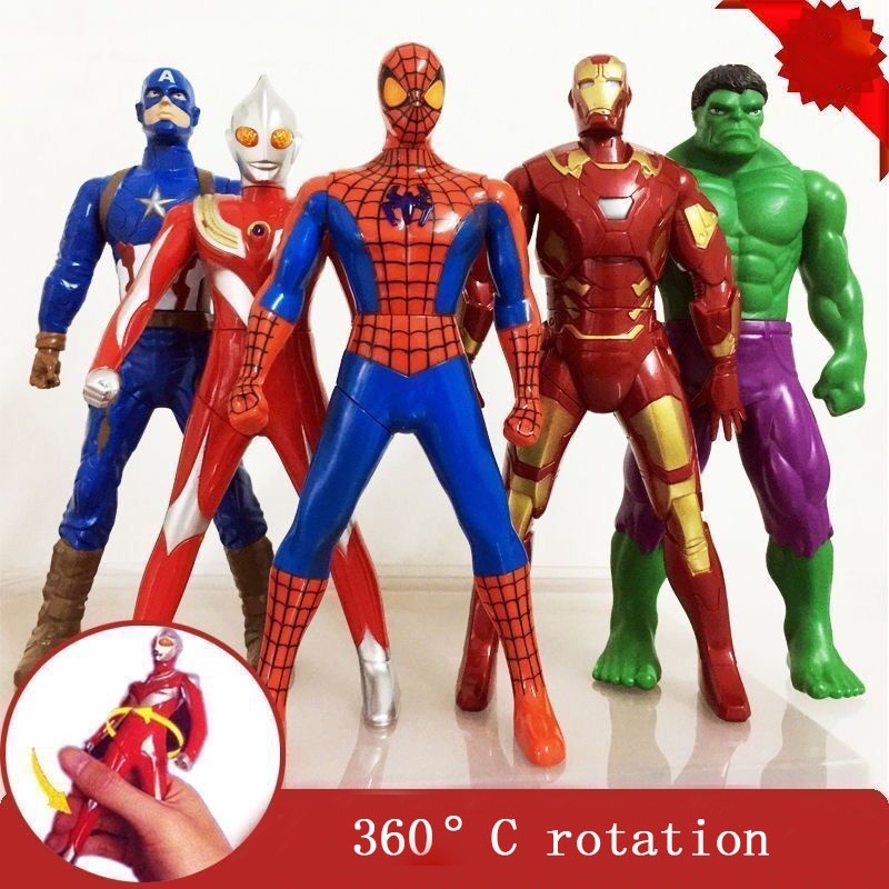 5styles Spiderman Hulk Ironman Captain America Angka Mainan Set Anak Anime toy Avengers Movie Joint Boneka Bergerak