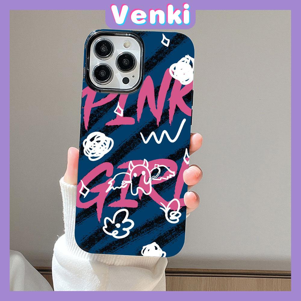 VENKI - For iPhone 11 Phone Case Black Glossy TPU Soft Case Shockproof Protection Camera Graffiti Simple English Compatible with iPhone 14 13 Pro max 12 Pro Max xr xs max 7 8 Plus