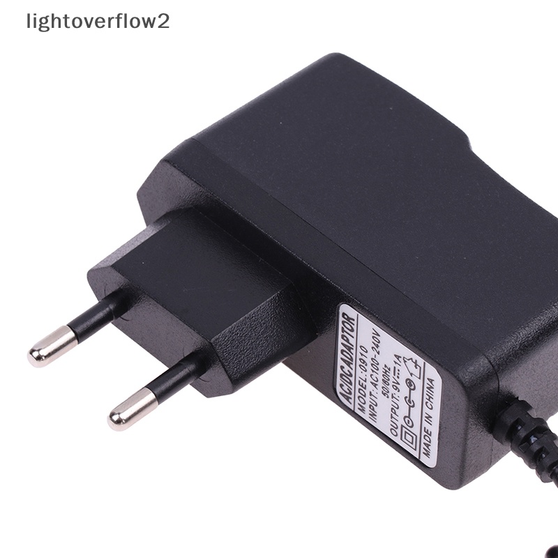 [lightoverflow2] Ac DC 9V 1A 1000ma Power Adapter Supply EU Plug Reverse Polarity Charger Adapter AC 100V-240V Converter Saklar Dalam Negatif [ID]