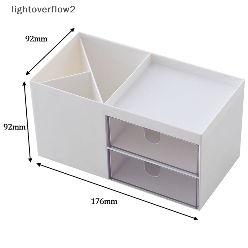 [lightoverflow2] Desktop Drawer Storage Box Novel Kapasitas Besar Desktop Aksesoris al Organizer Box Serba Serbi Kotak Penyimpanan Kosmetik [ID]