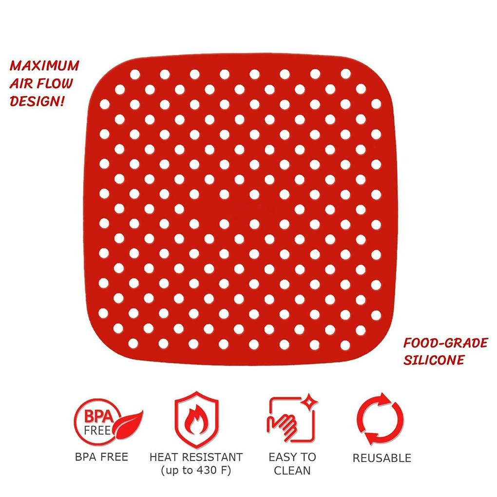 Air Fryer Liner Reusable Airware Mat Non-stick Persegi Dapur Air Fryer Aksesori