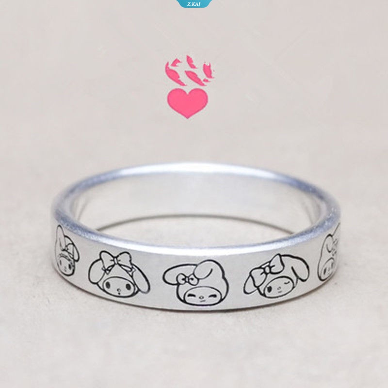 Kawaii Sanrio Lima Ekspresi My Melody Cincin Anime Manyo Pachacco Adjustable Ring Kartun Lucu Aksesori Perhiasan Pasangan Hadiah Gadis Mainan Anak [ZK]