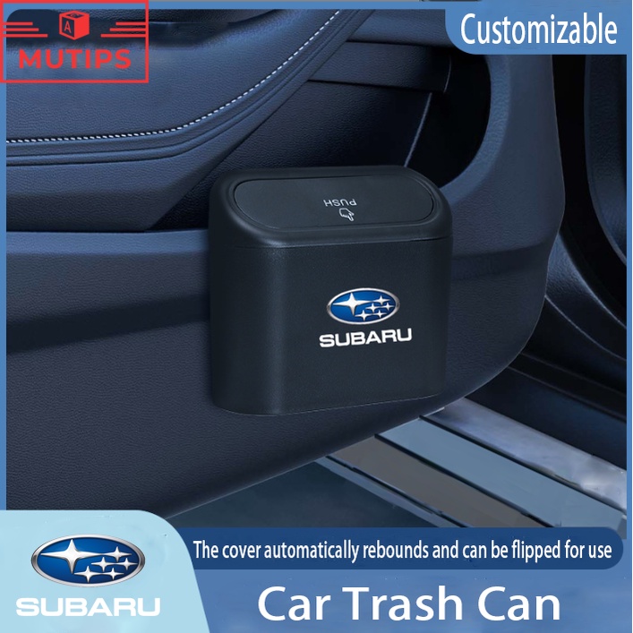 Subaru Tempat Sampah Mini Portabel Mobil Gantung Tutup Flip Dustbin Back Seat Waterproof ABS Storage Box Organizer Untuk XV Impreza WRX sti Crosstrek Forester Pedalaman Levorg BRZ