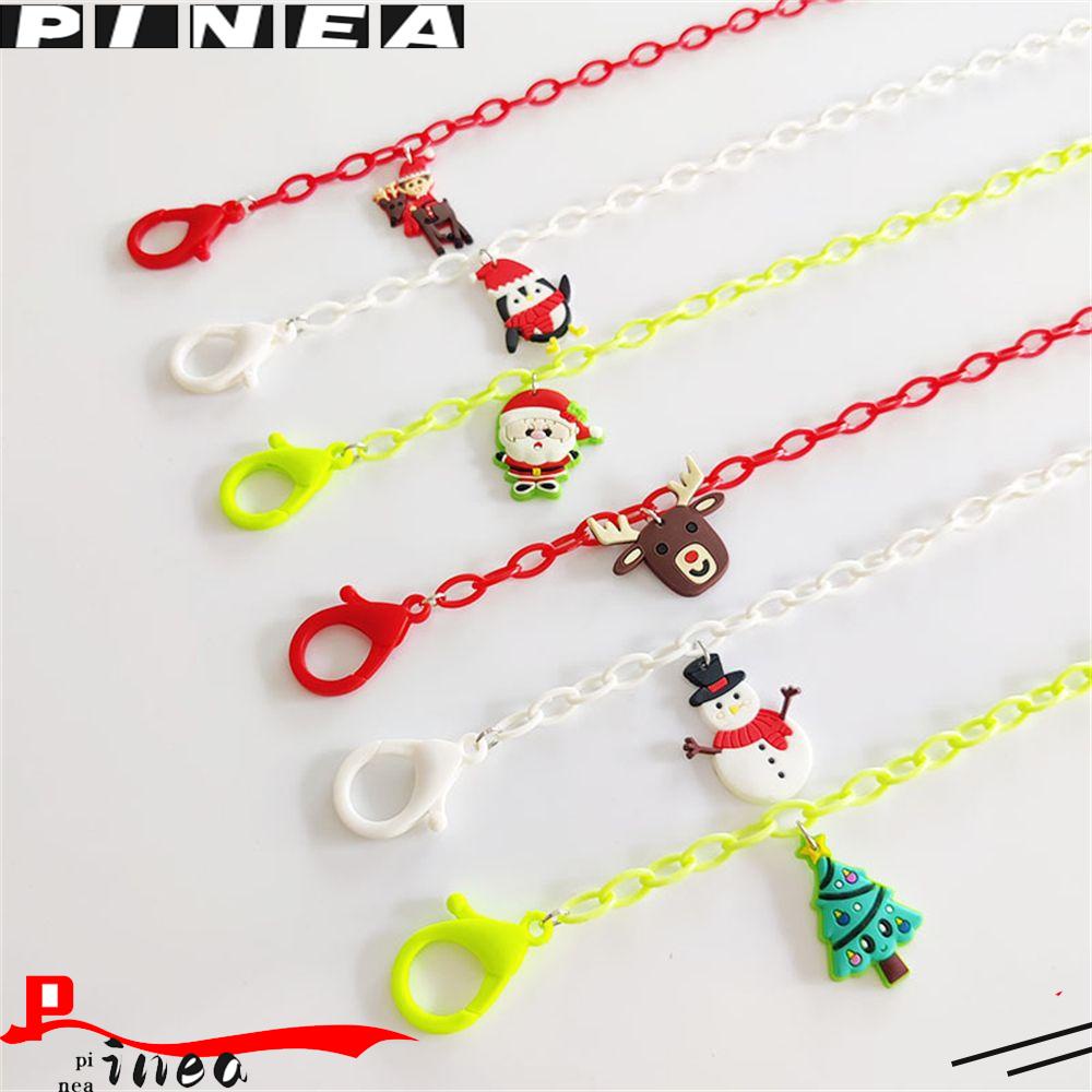 Rantai Penutup Wajah Nanas Multicolor Kartun Lanyard Rantai Akrilik Seri Natal Rantai Kacamata