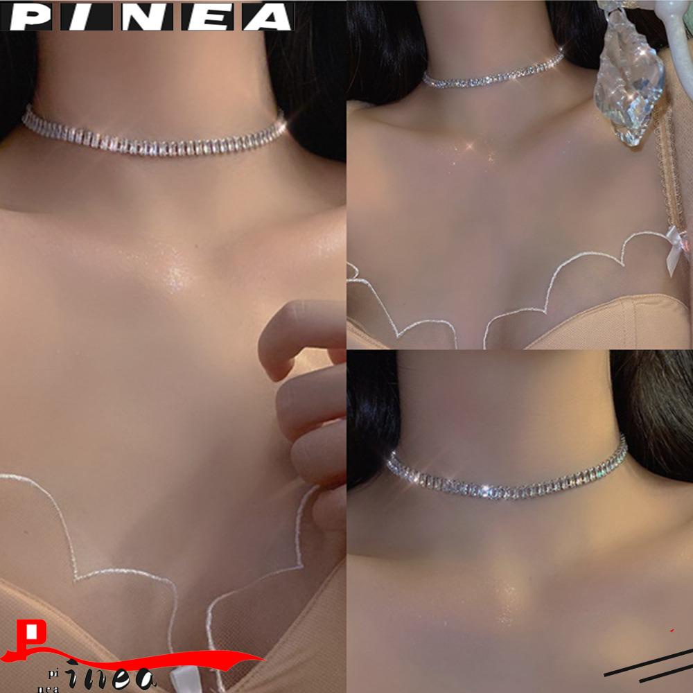 Nanas Choker Kalung Kristal Wanita Geometris Statement Jewelry