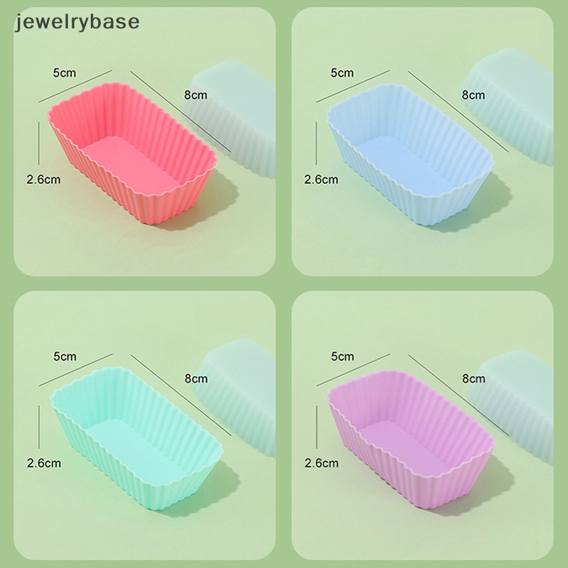 [jewelrybase] 1/4pcs Silikon Persegi Panjang Reusable Kue Jelly Baking Cetakan Alat Dapur Butik