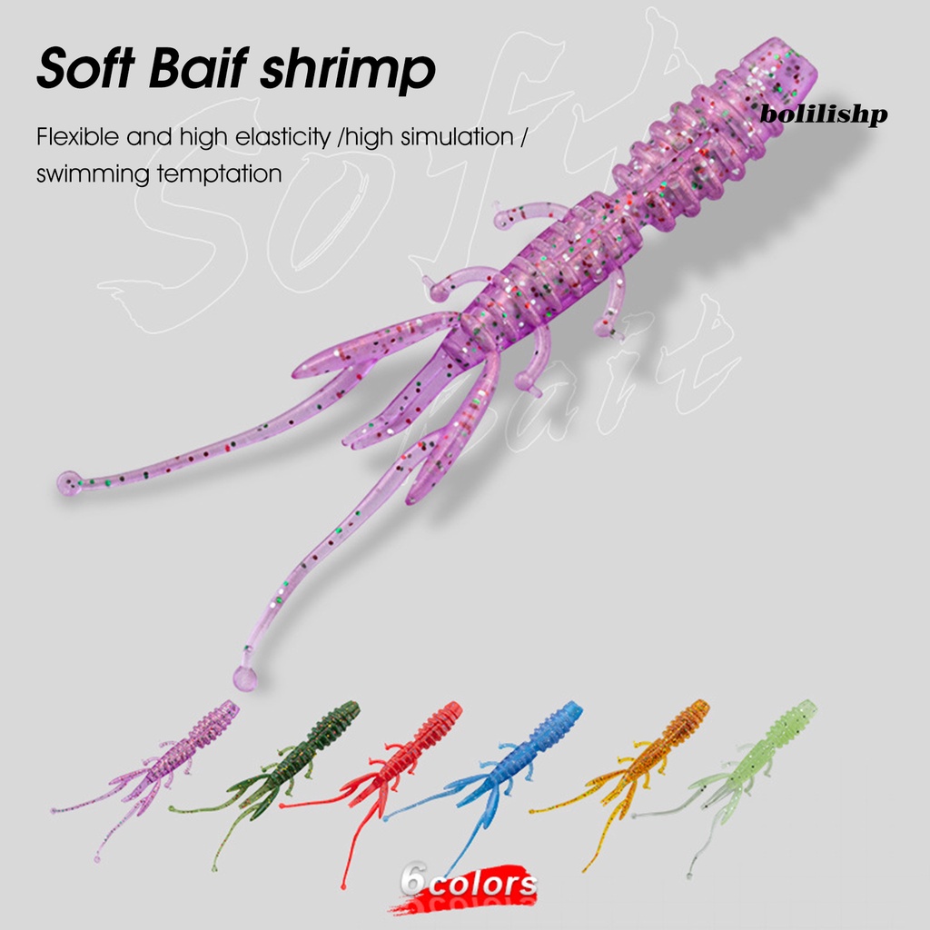 Bo-20pcs Umpan Udang Lembut Simulasi Menarik Memikat 8cm/1.8g Memancing Umpan Umpan Pelampung Jig Wobbler Alat Pancing