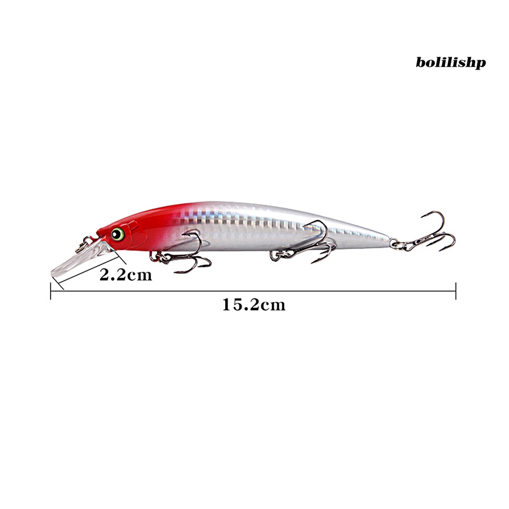 Bo-15.2cm/36g Ikan Kecil Lure 3D Fisheye Tajam Duri Lidah Lebar Plat 3kait Ikan-Tarikan Anti-Korosi ABS Umpan Pancing Untuk Memancing