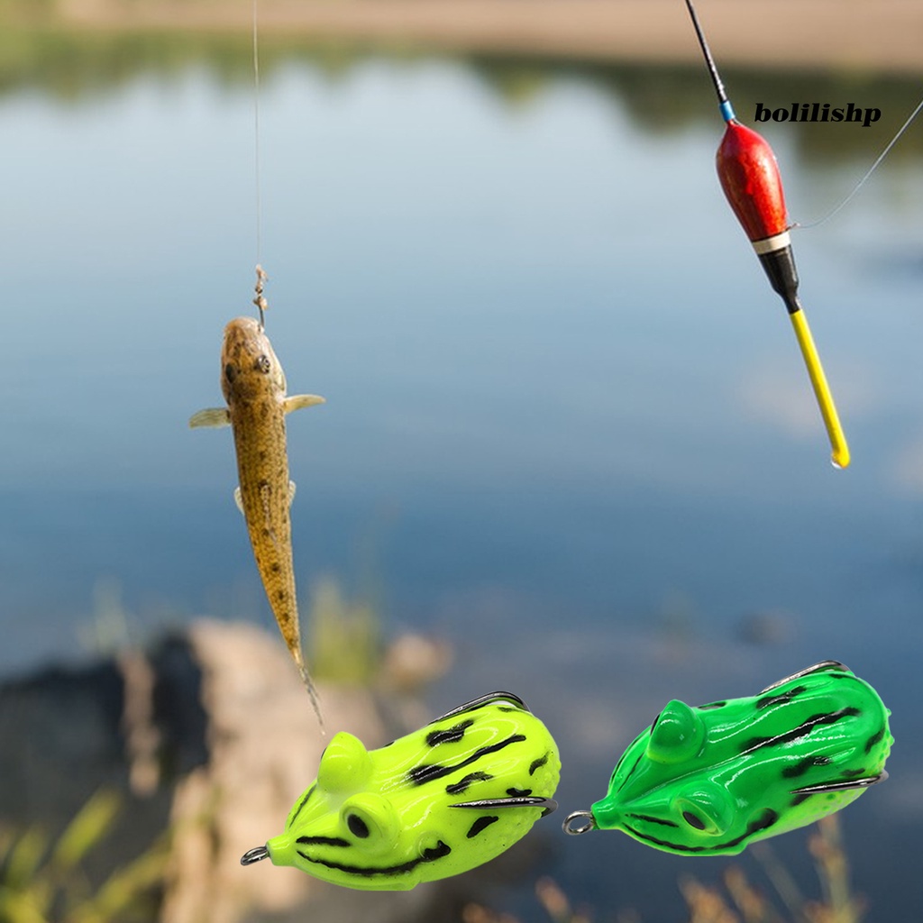 Bo-lure Umpan Lembut Realistis Fisheye Tajam Kait Tahan Gigit Angling Silika Gel Bermata Besar Thunder Frog Lure Umpan Memancing Luar Ruangan