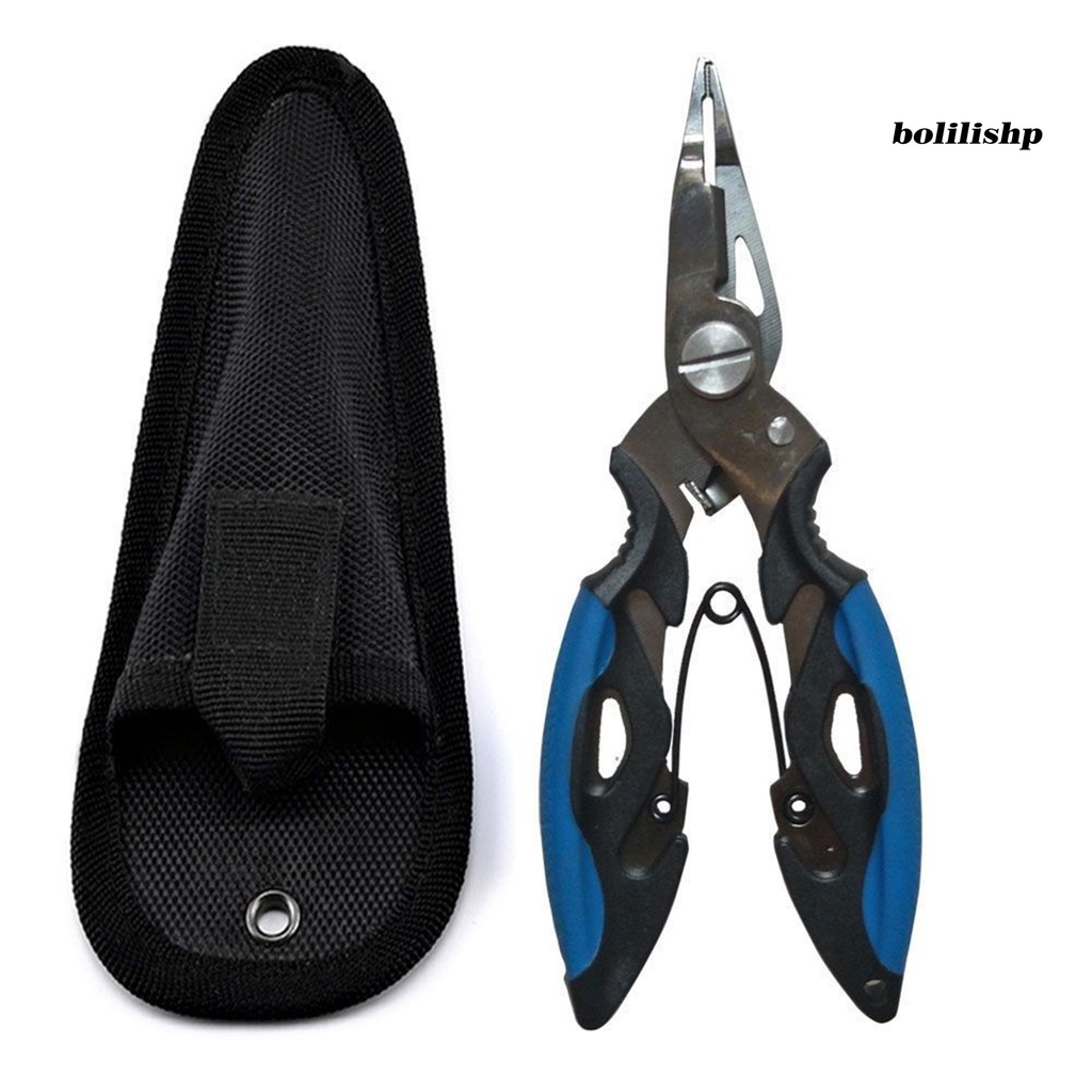 Bo-fishing Tang Penutup Pelindung Pembuka Cincin Ergonomis Stainless Steel PE Line Cutter Hooks Remover Pancing Gunting Perlengkapan Memancing