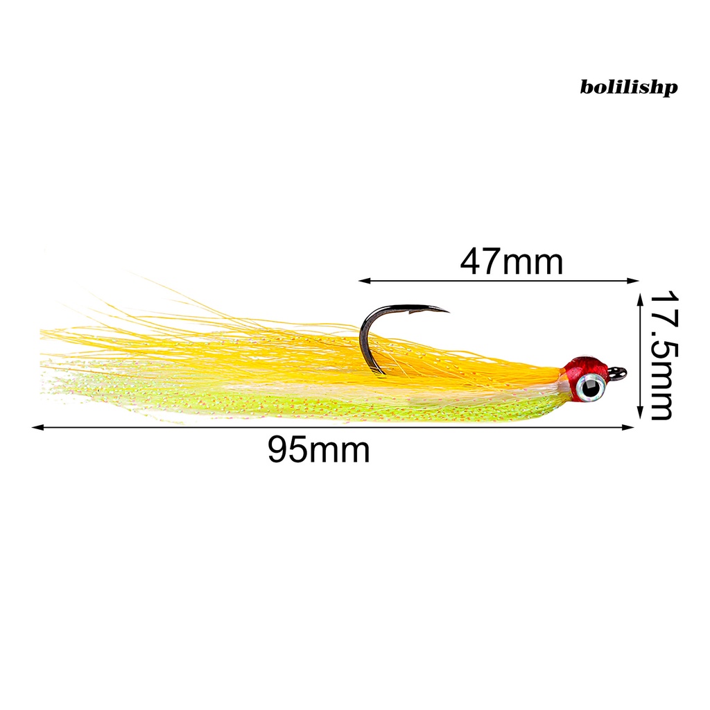 Bo-5pcs/set Bulu Kait 3D Mata Berduri Tajam Kuat Anti-Korosi Menarik Ikan Universal Kekuatan Tinggi Memancing Umpan Kait Perlengkapan Angling