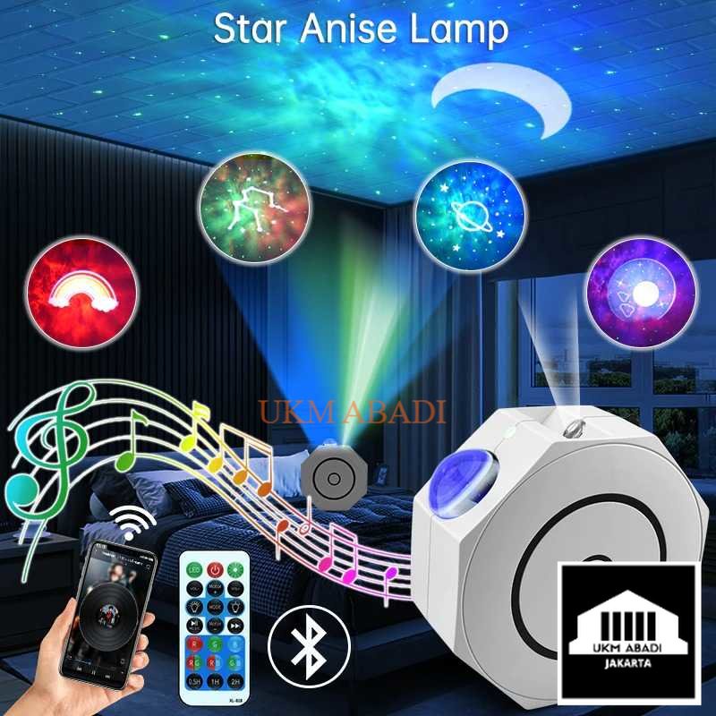 Speaker Lampu Tidur Proyektor Bluetooth Speaker 18 Color 5W 5V 2186XL