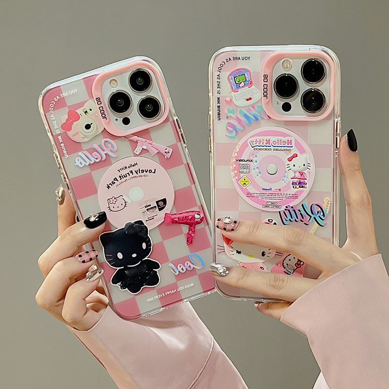 Lovely Hello Kitty Skin Feel Soft Case HP iP iPhone 12 13 14 Pro Max 11 Woman Girl FTD Casing Apple