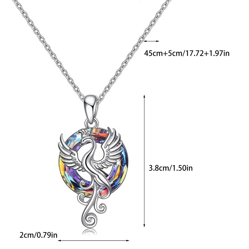 Dainty Phoenix Bird Kalung Untuk Wanita Kristal Halus Mitologi Phoenix Liontin Kalung Perhiasan Pertunangan