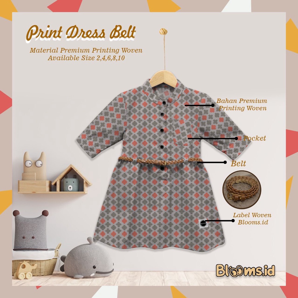 Dress Belt anak Tunik Anak Bloom id