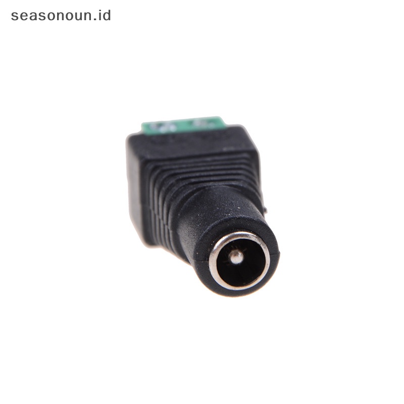 Seasonoun 2Pcs 2.1 x 5.5mm DC Power Female Plug Jack Konektor Adaptor Untuk CCTV DVR Light.