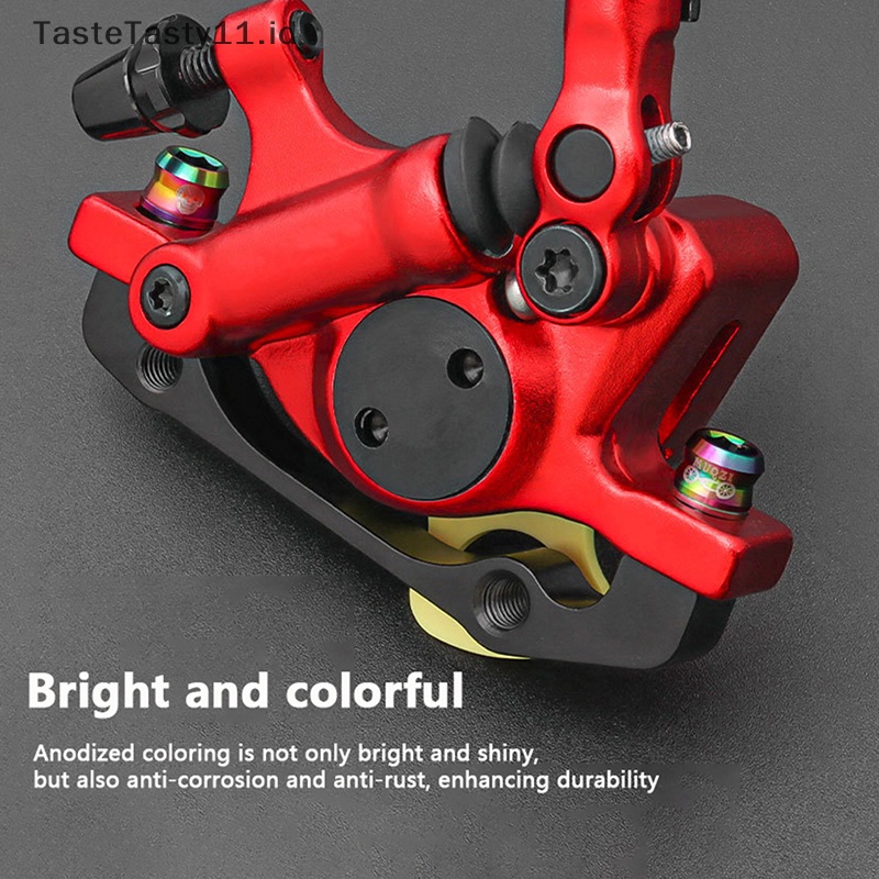 Tastetasty 4PCS Sepeda M5 * 15 /17 /19 Titanium Disc Brake Caliper Screw Rem Lever Bolt Stem Screw MTB Sepeda Jalan Hidrolik Bagian Rem.