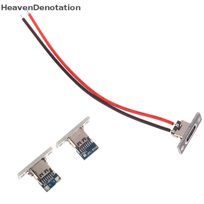 [HeavenDenotation] Usb Jack Type-C 2Pin 2P 4P Waterproof Strip Line Of Solder Joint Female Connector Jack Charging Port USB Tipe C Socket Connector HDV