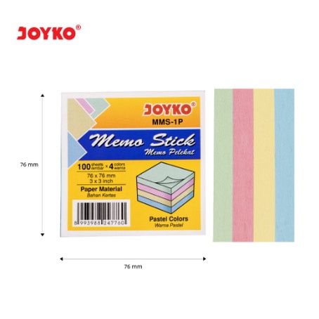 

[READY] MEMO STICK / STICKY MEMO / STICKY NOTES JOYKO 5 WARNA - 4 WARNA
