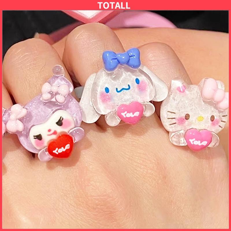 COD Cincin Couple Plastik Bahan Warna Lucu korea Fashion Sederhana Gaya Untuk Pria Dan Wanita-Totall