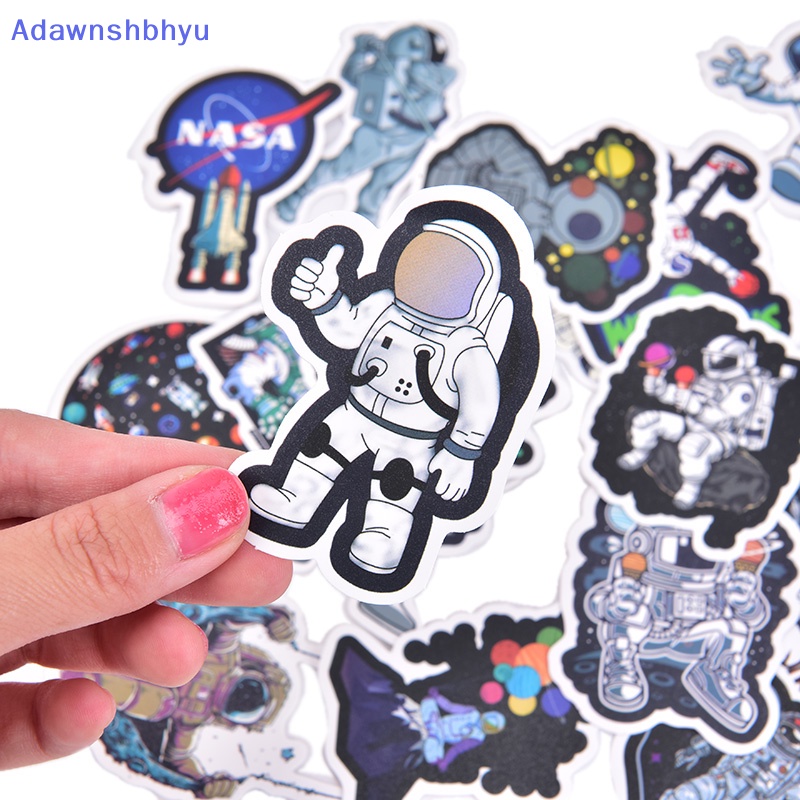 Adhyu 50pcs Spaceman Spaceport Skateboard Stiker Koper Laptop Decals Sticker ID