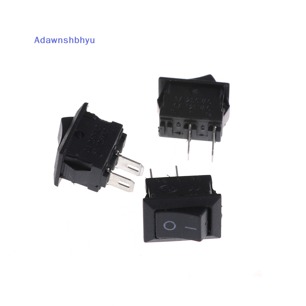 Adhyu 10Pcs 10*15MM Rocker Switch Hitam Kecil KCD1-11 250VAC/3A 6A 125V AC 2P Saklar ID