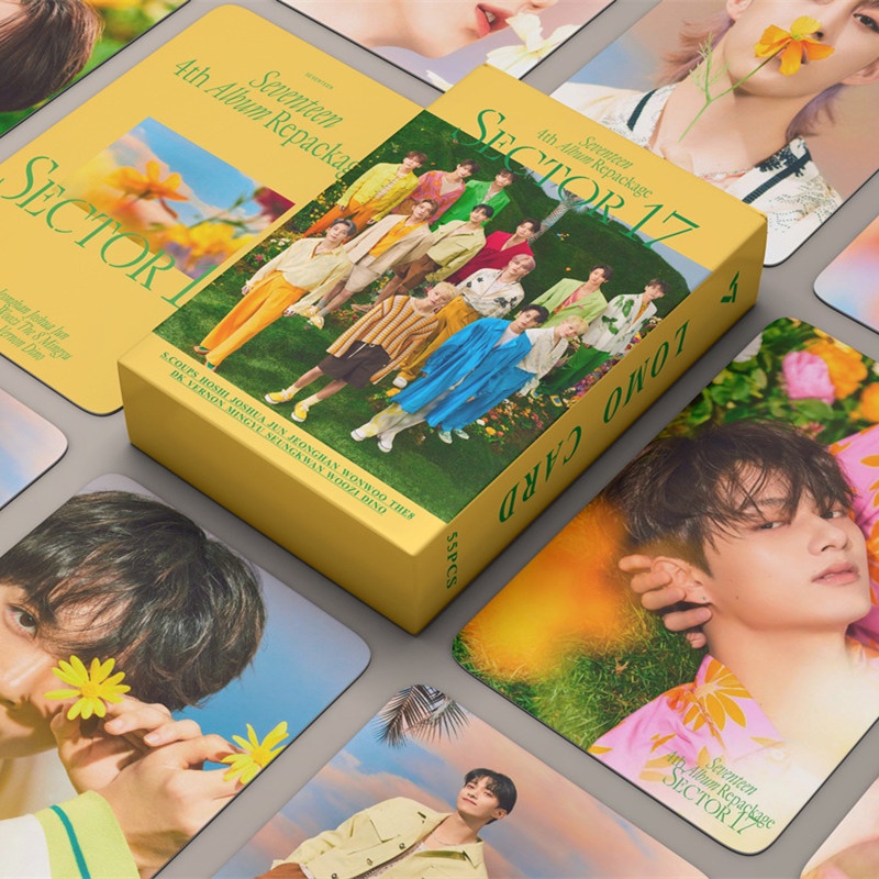 55pcs/box SEVENTEEN Sektor 17kartu Photocard Repackage Album Kartu Lomo _ WORLD Kpop Postcards