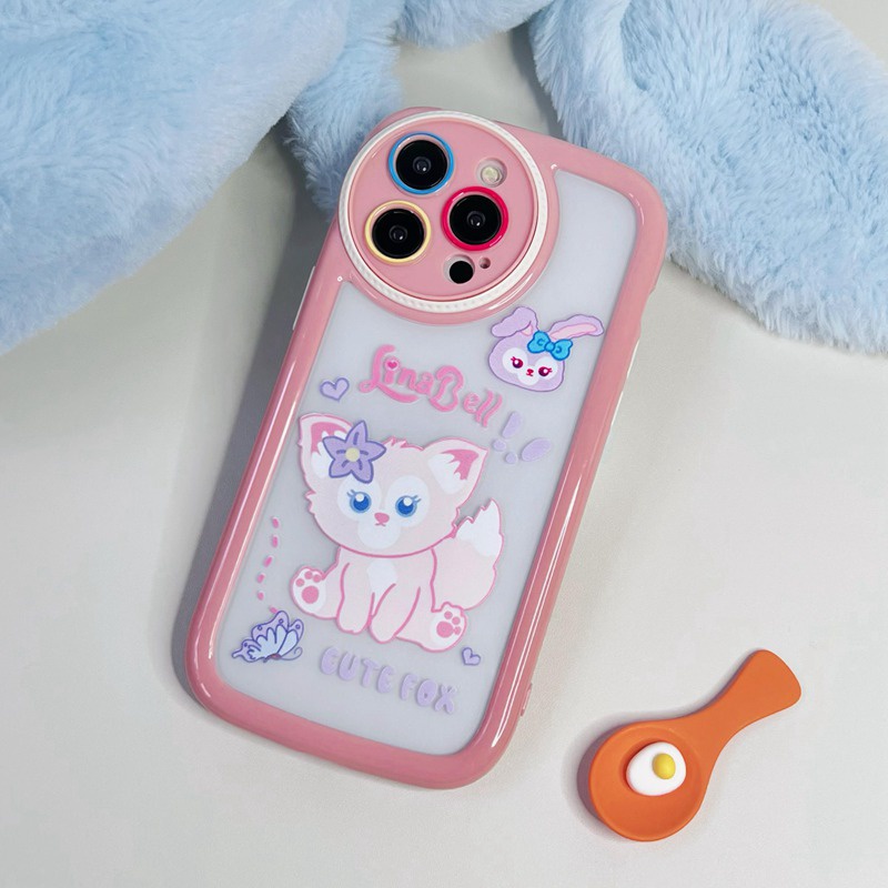 Circular Camera Protect Cream Soft Case IPhone 11 13 12 14 PRO Max Phone Case for Women Girl Cute Lina Bell Star Dailu