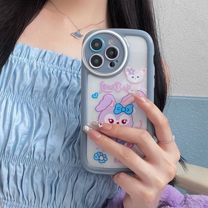 Circular Camera Protect Cream Soft Case IPhone 11 13 12 14 PRO Max Phone Case for Women Girl Cute Lina Bell Star Dailu