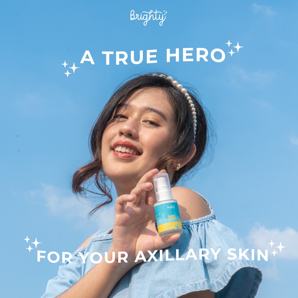 Brighty AHA HERO Exfoliating Liquid (Serum Pencerah Ketiak / Jerawat Punggung / Back Acne / Chicken Skin)