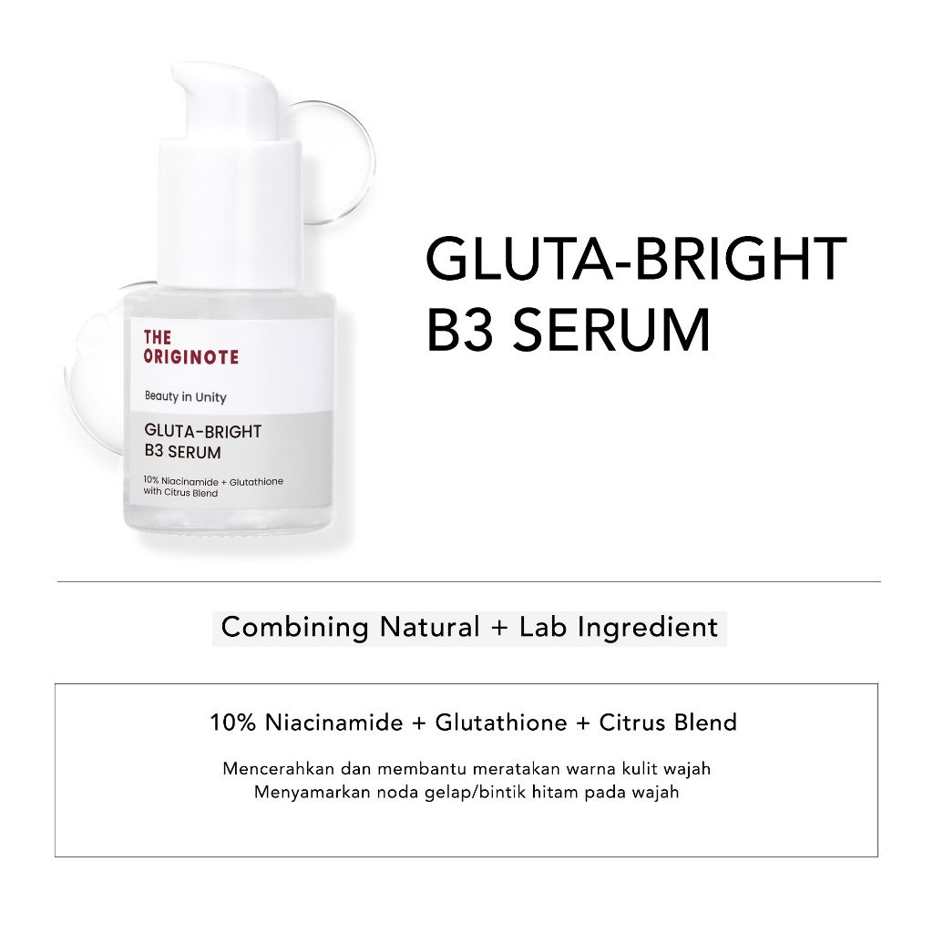 The Originote Gluta-Bright B3 Serum - Serum Mencerahkan dan Meratakan Warna Kulit