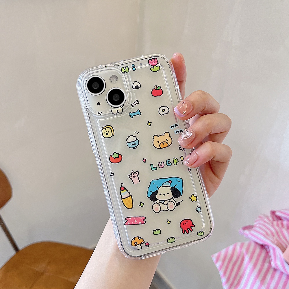 American Breakfast Food IPhone Case Kompatibel Untuk Iphone11 14 Pro Max 13 Pro Max12 IPhone X XS XR 7 8 Plus Ultra Hybrid Lembut TPU Back Phone Cover