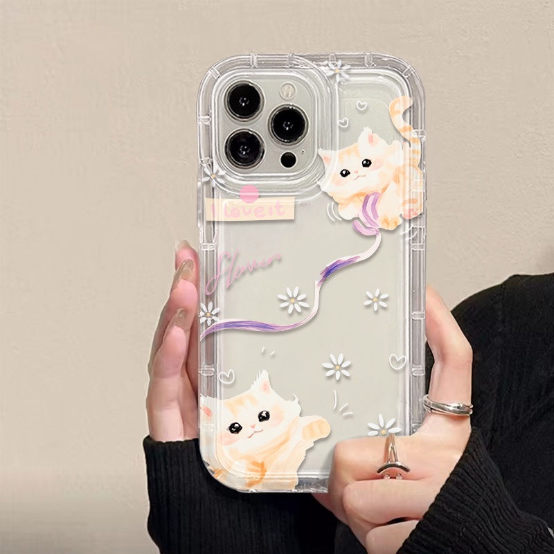 Casing Ponsel Lembut Kucing Lucu Kompatibel Untuk IPhone Casing Lucu14 13 11 12 Pro XS Max X XR 7 +8 Plus TPU Silikon Shockproof Cover
