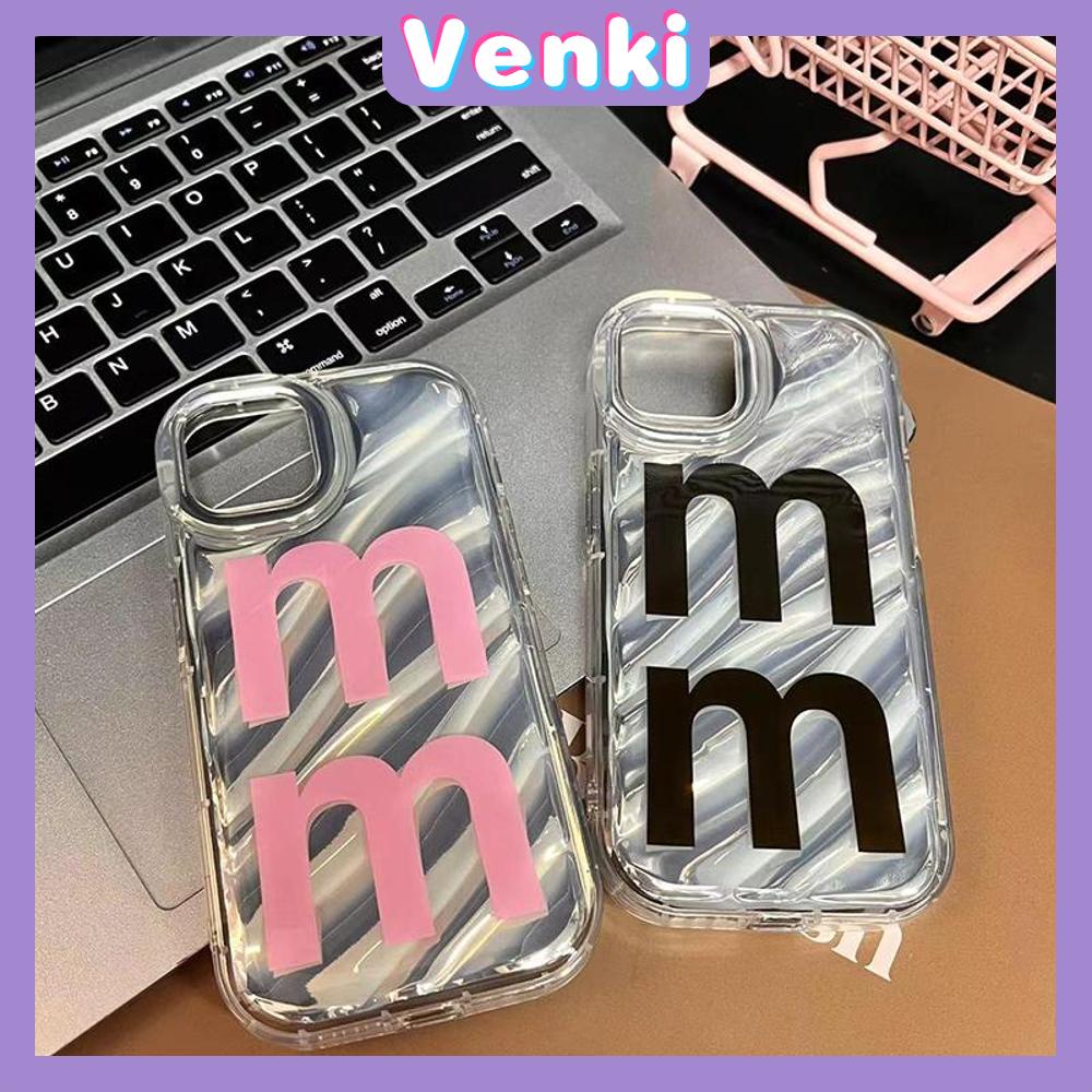 VENKI - For iPhone 11 iPhone Case Laser Reflective Transparent Phone Case TPU Soft Shockproof Airbag Case Protection Pink Letters Compatible with iPhone 14 13 Pro max 12 Pro Max