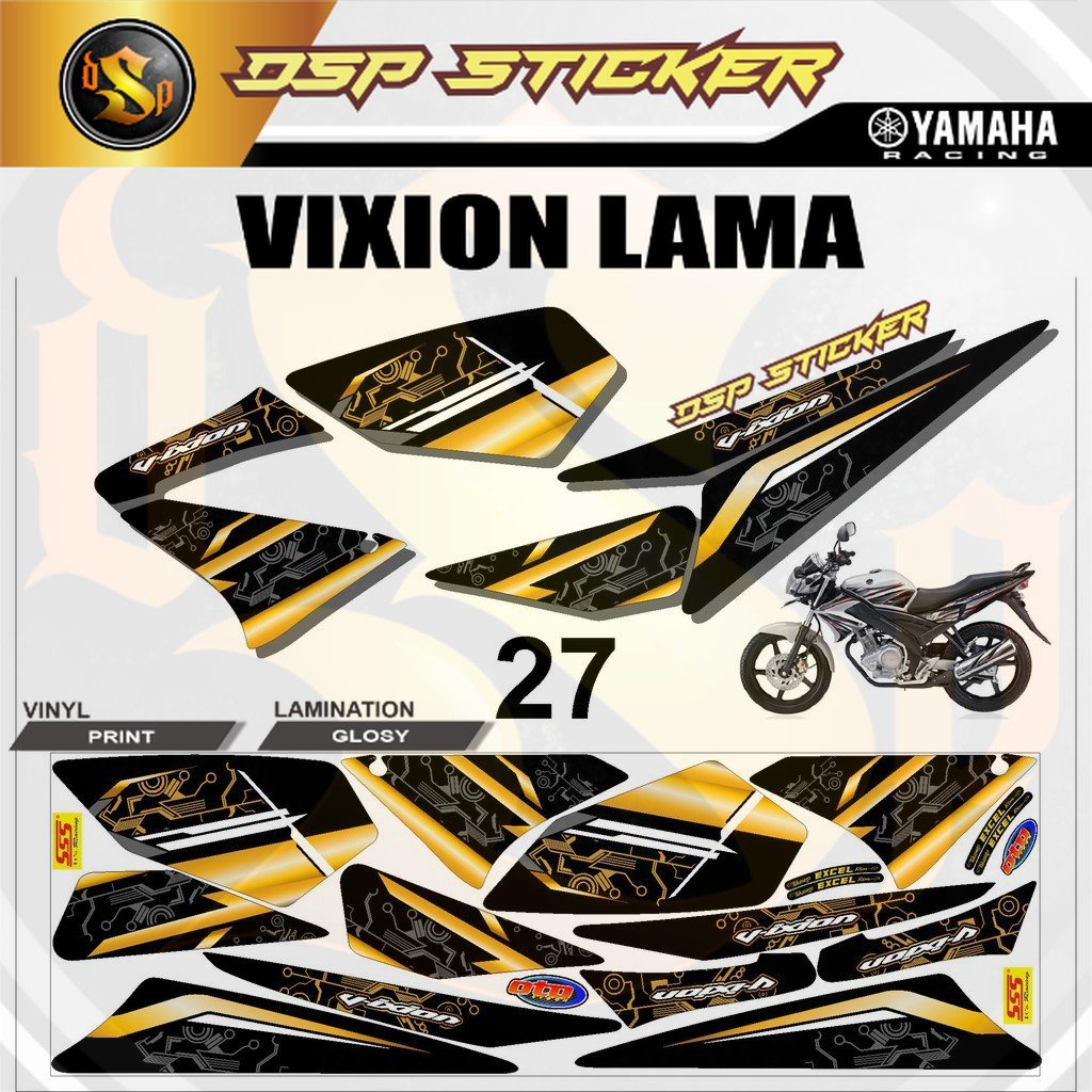 (COD) Sticker Striping Lis Variasi VIXION OLD / VIXION LAMA / GEN.1 2007 - 2012 Desain DSP- 27