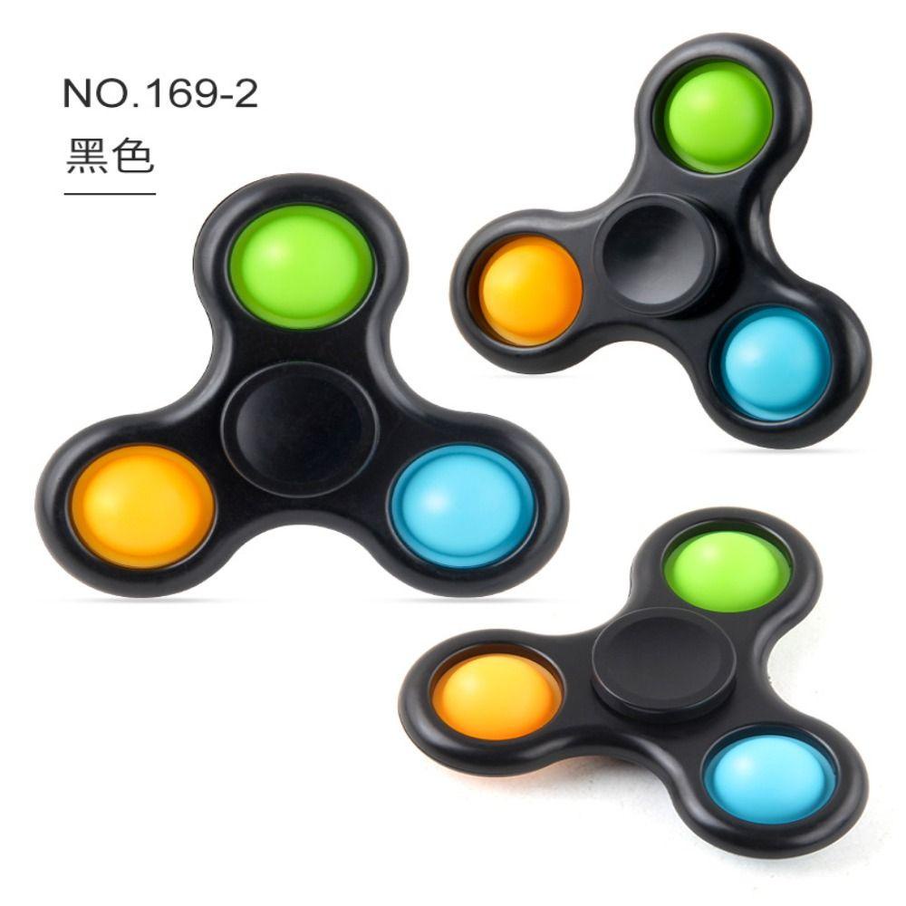 Needway   Spinner Pop It Mainan Bandhnu Mainan Untuk Gadis Jari Mendorong Gelembung Dekompresi Mainan Ujung Jari Gyroscope Tangan Spinner Tiga-Jari Fidget