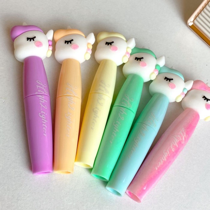 Mini Highlighter Alat Tulis Warna Warni Stabilo Cewek Anak Unicorn