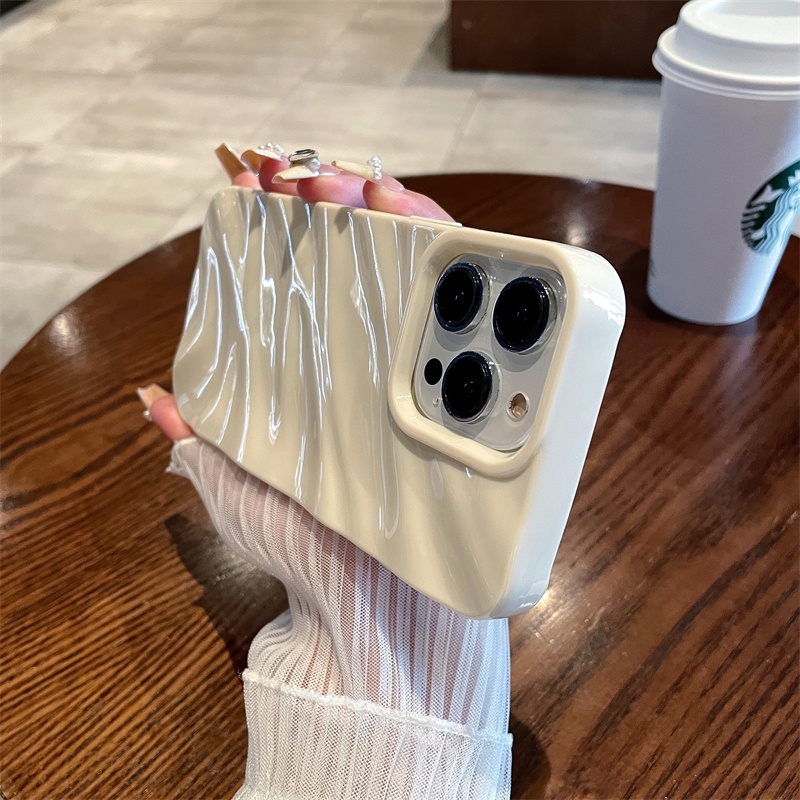 IPHONE Casing Ponsel Silikon Lembut Motif Gelombang Kreatif Iphone14 13 12 11 Pro Max X Xs Xr 6 7 8 Plus SE 2020 Shockproof Case Cover