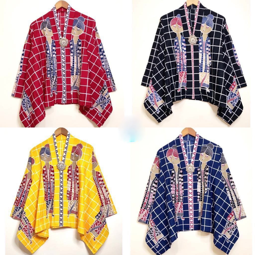 Kemeja Blouse Batik Wanita Kartini Jumputan Waka Jeng Ratih Karakter Simbok Bahan Kain Kartun