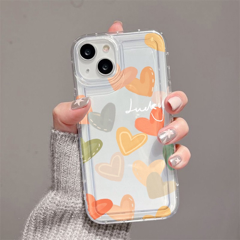 Case Hati Warna-Warni Untuk Samsung A14 A13 A11 A12 A10 A10S A31 EU A51 A52 A52S A50 A50S A30S A32 A33 A03 A22 A23 A71 A73 A02 A03 S22 S23 Plus Ultra FE Airbag Shockproof Cover