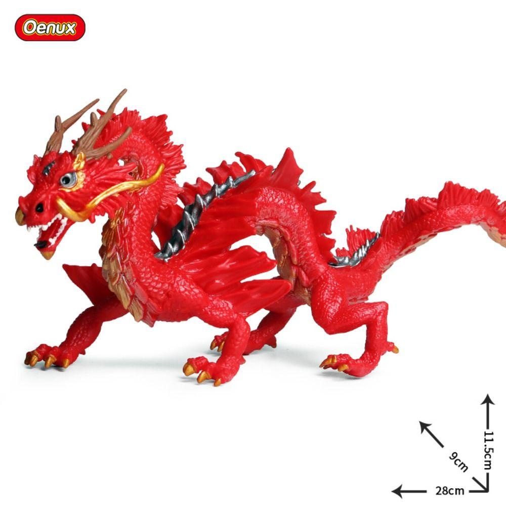 Agustina Dinosaurus Action Figure Edukasi Dekorasi Rumah Patung Naga Simulasi Naga Mainan PVC Patung Dinosaurus Naga Cina