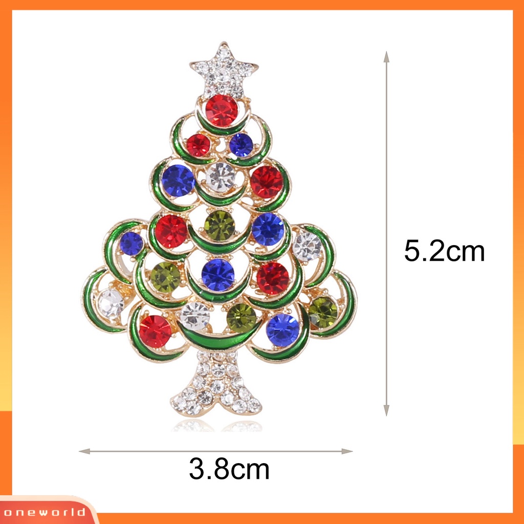 [ONE] Bros Berbentuk Pohon Natal Bahan Alloy Warna-Warni Jangka Panjang Memakai Pin Bros Untuk Baju