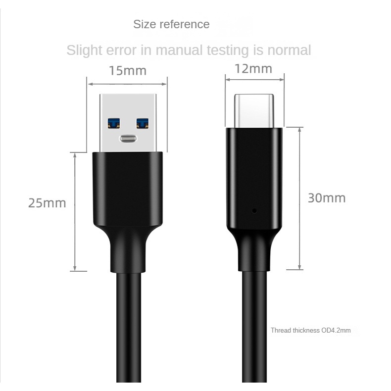 Usb3.2 Gen2 10Gbps Tipe C Kabel USB A Ke Type-C 3.2 Transfer Data USB C SSD Hard Disk Cable PD 60W 3A Quick Charge Kabel Charge