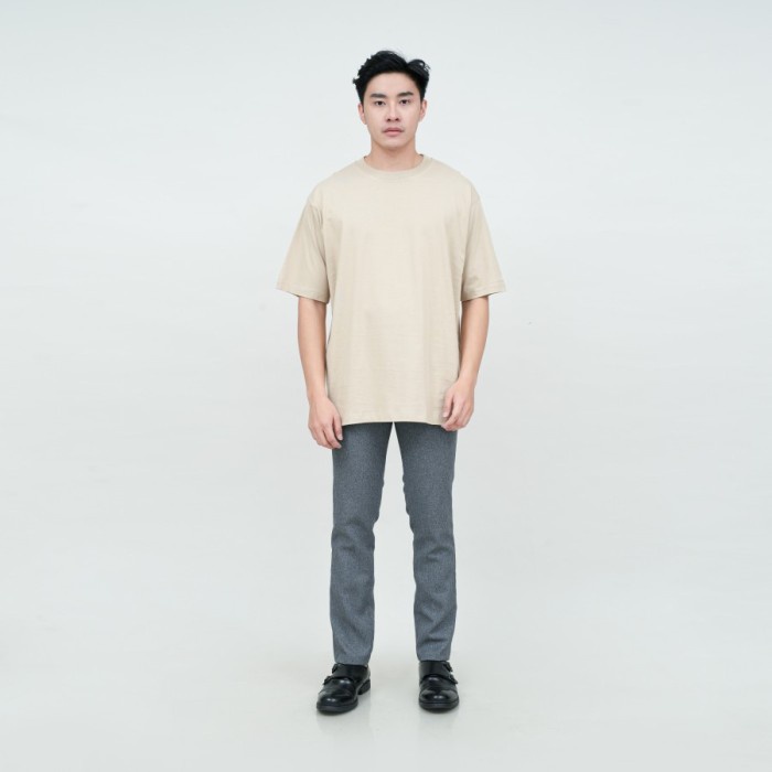 Houseofcuff Kaos Oversized T-shirt Pria Unisex Tebal Mustar/Krem/Lilac