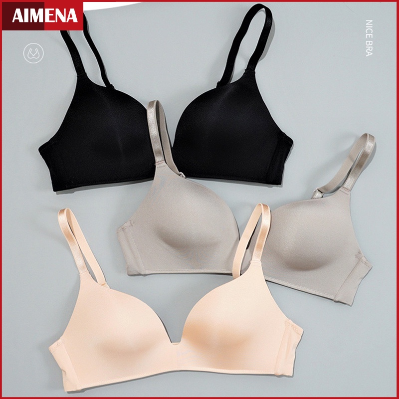 Bra Mulus Cup 3/4 Bahan Lembut Pakian Dalam Wanita Tanpa Kawat Busa Sedang Cocok Untuk Cup B/C